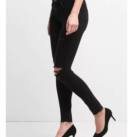 Gap Mid Rise Cropped Skinny Jeans 360 Stretch - Picture 3 of 9